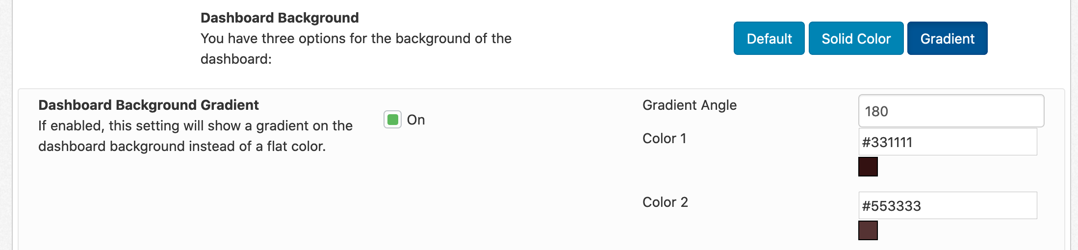 Color Scheme Settings